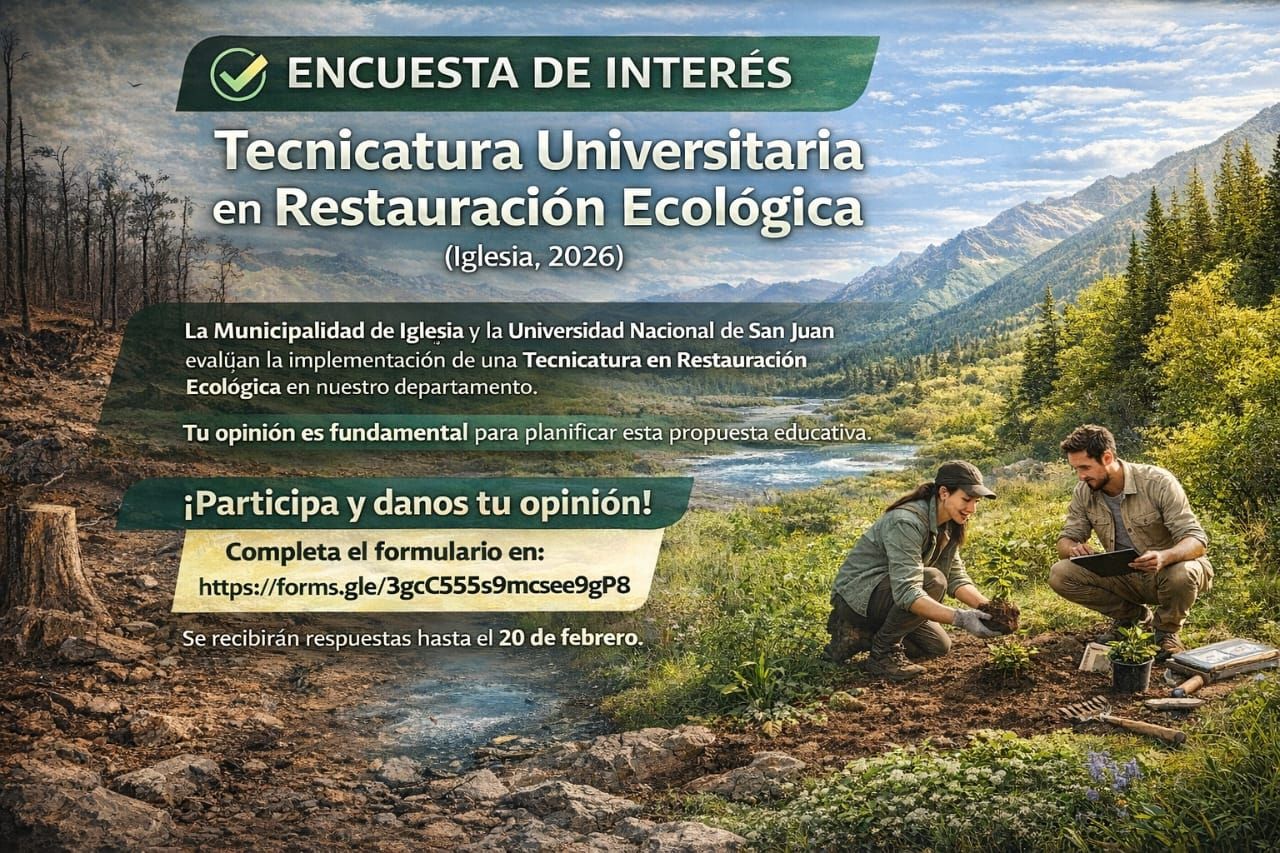 ENCUESTA DE INTERÉS – TECNICATURA EN RESTAURACIÓN ECOLÓGICA (IGLESIA, 2026)